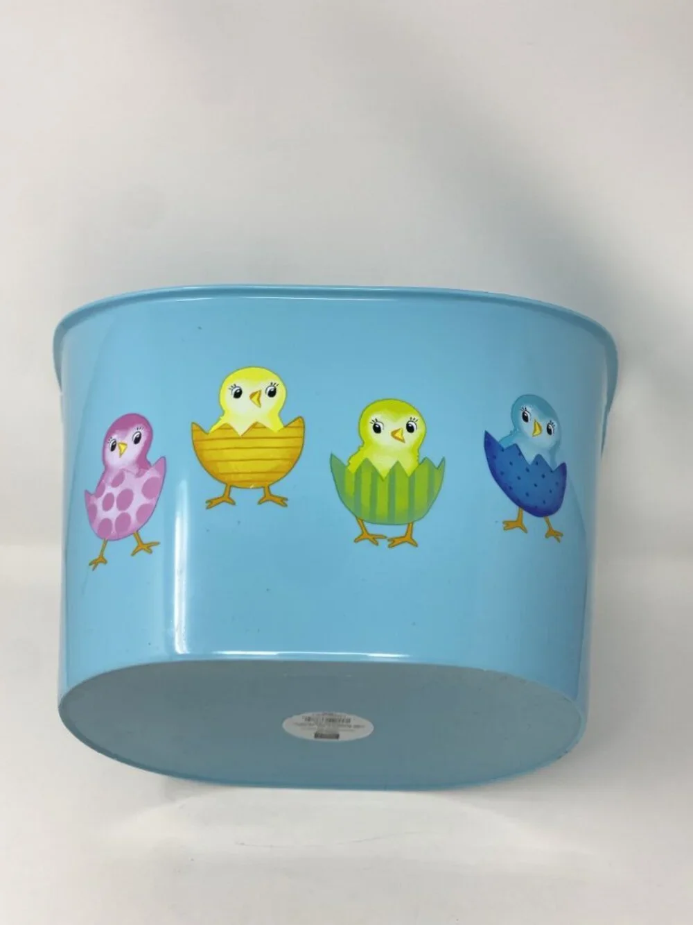 Target Happy Easter Plastic Tub Light Blue - Spritz™ Handles Bunny Chicks
